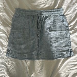 Blue and white striped skirt